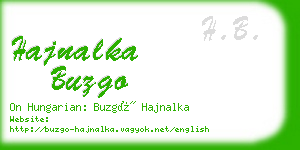 hajnalka buzgo business card